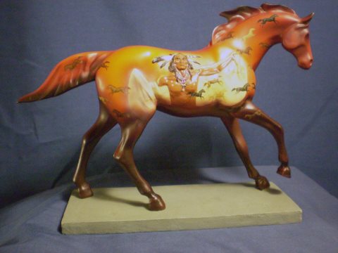 Horse having Native American's images and also num